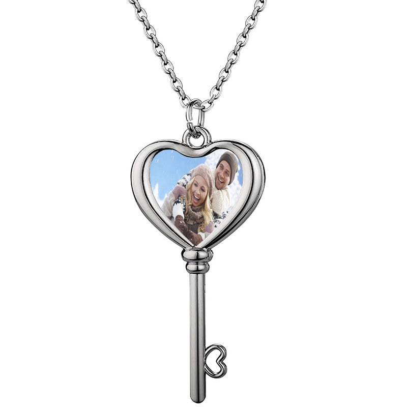 Actual Fingerprint Necklace, Engraved Thumbprint Jewelry, Handwriting Necklace, Engraved Photo Chain - Photo Heart Pendant - Memorial Gift